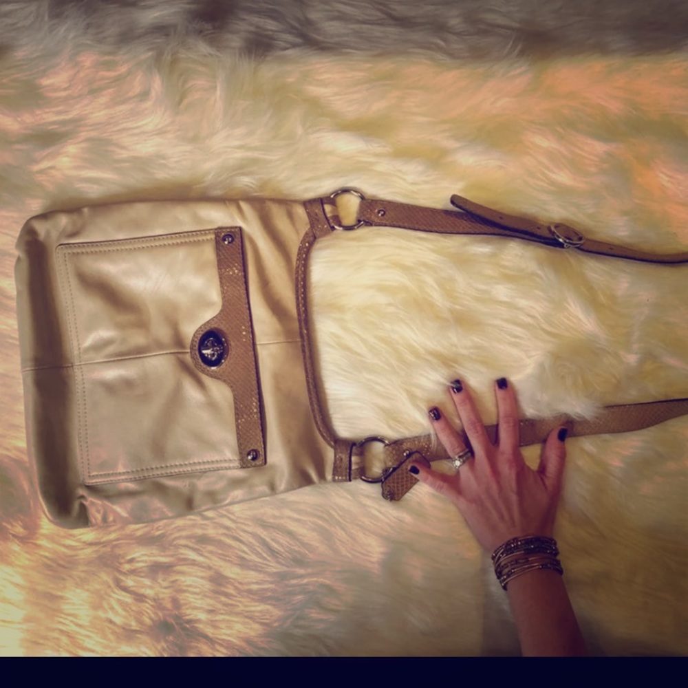 Cream colored crossbody- Coach